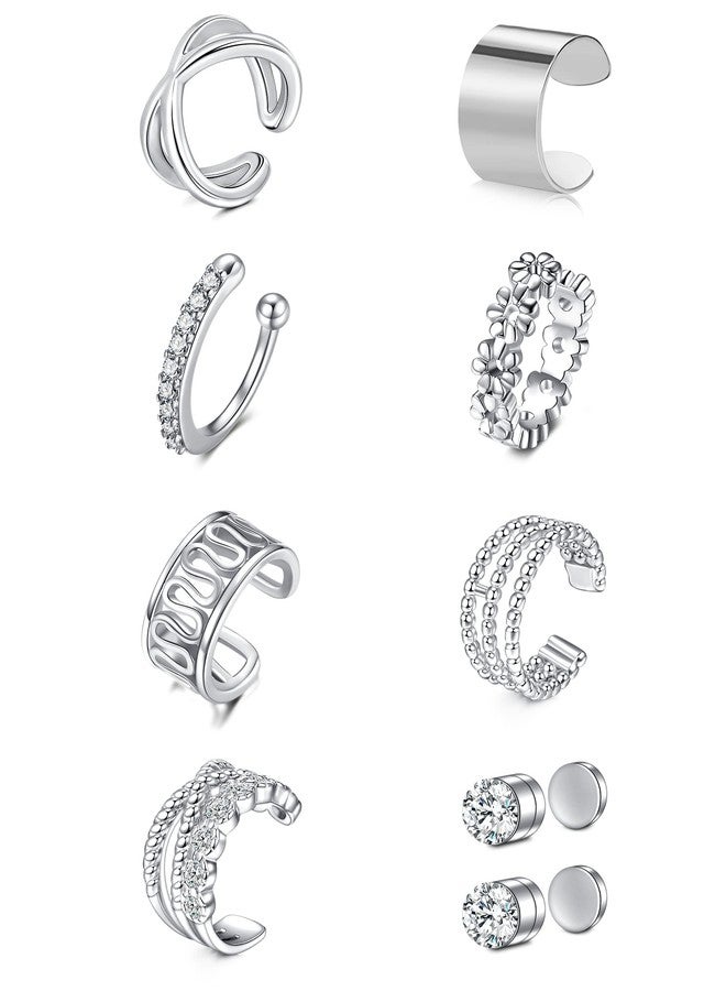 JFORYOU Ear Cuff for Women Non-Piercing Clip On Cartilage Helix Wrap Earrings Magnetic Fake Helix Conch Ear Stud - Image 1